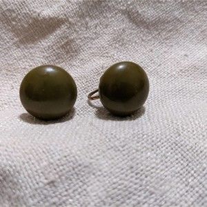 Green bakelite earrings